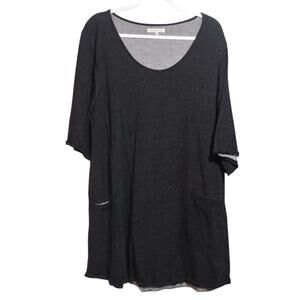 Natural By Known Supply Charcoal Cascade Dress Neutral Casual Size XL